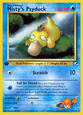 Misty's Psyduck card from Gym Heroes