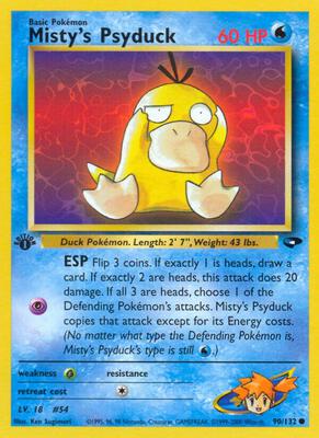 Misty's Psyduck card from Gym Challenge