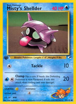 Misty's Shellder card from Gym Heroes
