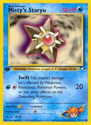 Misty's Staryu card from Gym Heroes