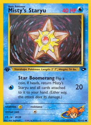 Misty's Staryu card from Gym Challenge