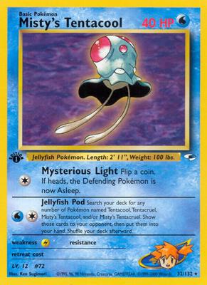 Misty's Tentacool (32) card from Gym Heroes