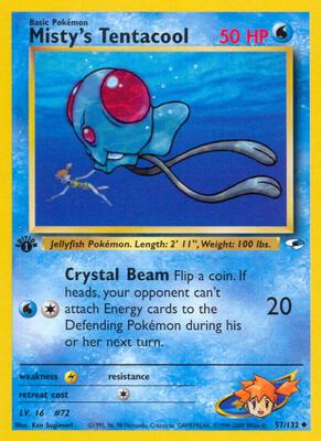 Misty's Tentacool (57) card from Gym Heroes