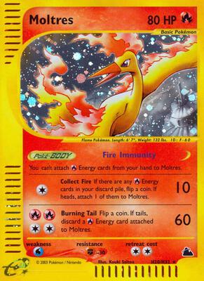 Moltres (H20) card from Skyridge