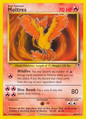 Moltres card from Legendary Collection