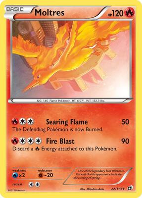 Moltres card from Legendary Treasures