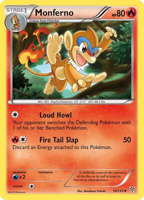 Monferno card from Plasma Storm
