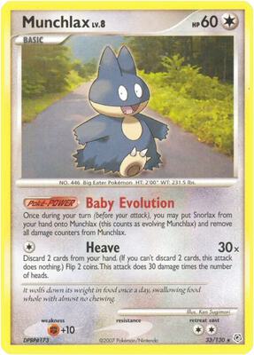 Munchlax card from Diamond and Pearl