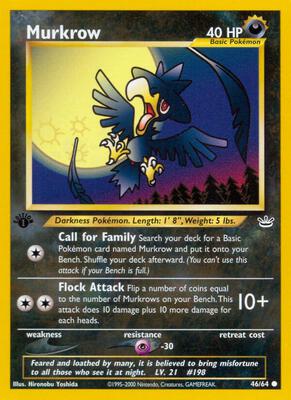 Murkrow card from Neo Revelation