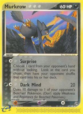 Murkrow card from EX Sandstorm