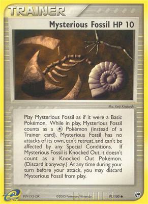 Mysterious Fossil card from EX Sandstorm