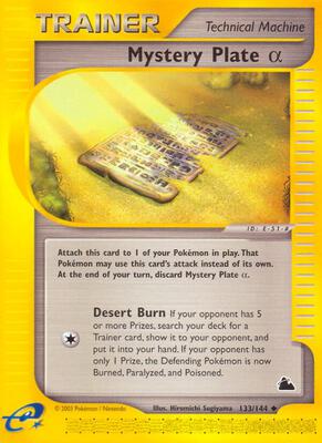 Mystery Plate Alpha card from Skyridge