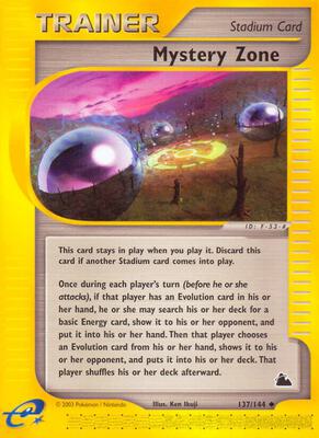 Mystery Zone card from Skyridge