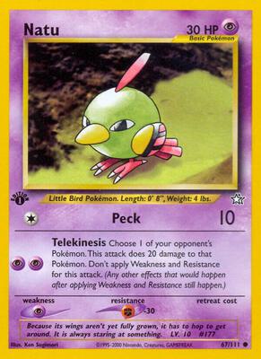 Natu card from Neo Genesis