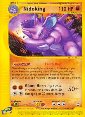 Nidoking (24) card from Aquapolis