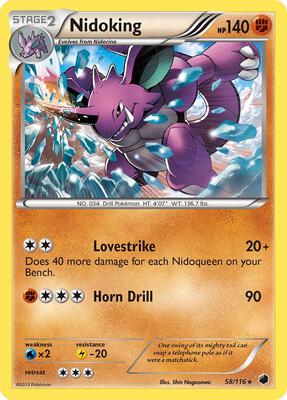 Nidoking card from Plasma Freeze