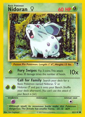 Nidoran F card from Legendary Collection