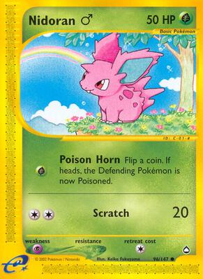 Nidoran M card from Aquapolis