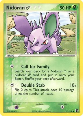 Nidoran M card from EX FireRed & LeafGreen