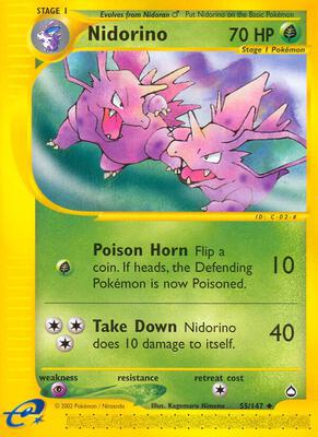 Nidorino card from Aquapolis