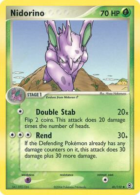 Nidorino card from EX FireRed & LeafGreen