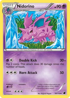 Nidorino card from Plasma Freeze