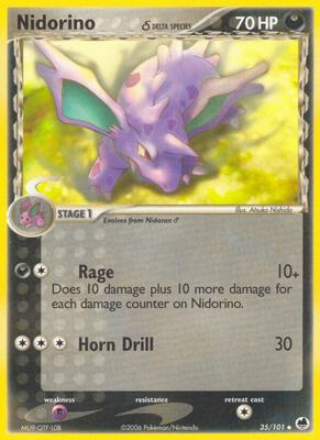 Nidorino (Delta Species) card from EX Dragon Frontiers
