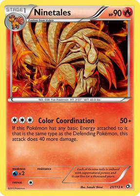 Ninetales card from Legendary Treasures