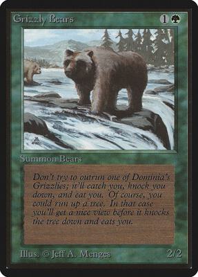 Grizzly Bears card from Beta Edition