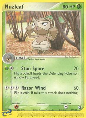 Nuzleaf - 49/100 card from EX Sandstorm