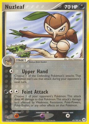 Nuzleaf card from EX Hidden Legends