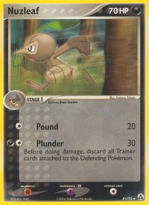 Nuzleaf card from EX Legend Maker