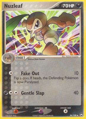 Nuzleaf card from EX Power Keepers