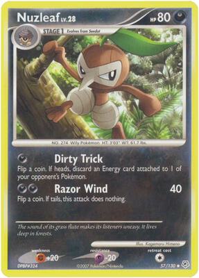 Nuzleaf card from Diamond and Pearl
