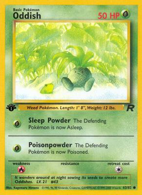 Oddish card from Team Rocket