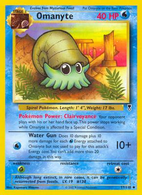 Omanyte card from Legendary Collection