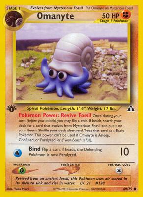 Omanyte card from Neo Discovery