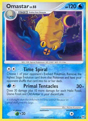 Omastar card from Arceus