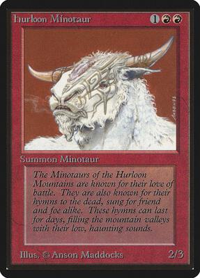 Hurloon Minotaur card from Beta Edition