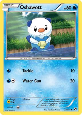 Oshawott (27) card from Black and White