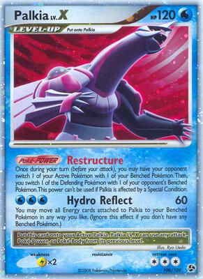 Palkia LV.X card from Great Encounters