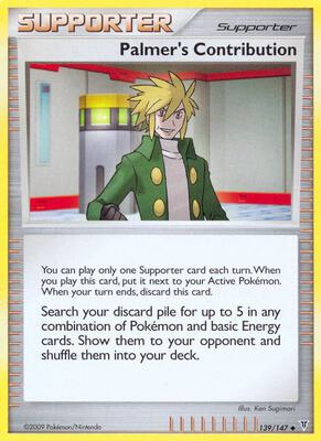Palmer's Contribution card from Supreme Victors