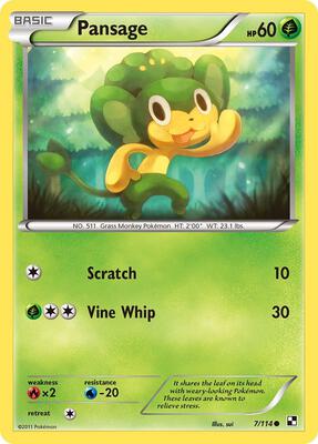 Pansage card from Black and White