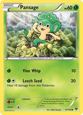 Pansage card from XY Base Set