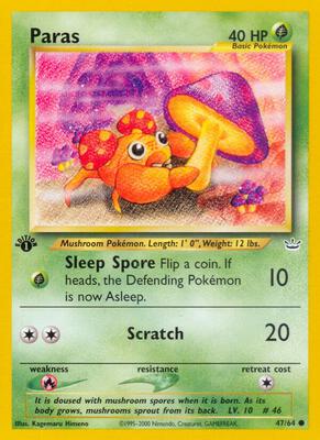 Paras card from Neo Revelation