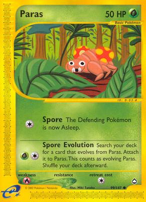 Paras card from Aquapolis