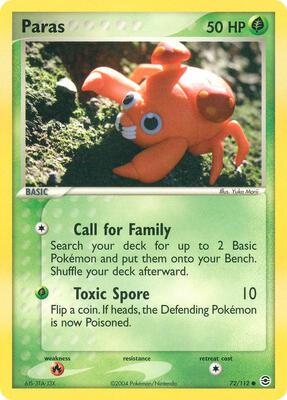 Paras card from EX FireRed & LeafGreen
