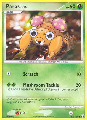 Paras card from Mysterious Treasures