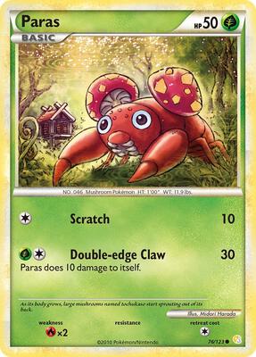 Paras card from HeartGold SoulSilver
