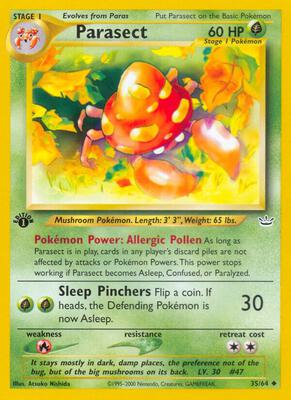 Parasect card from Neo Revelation